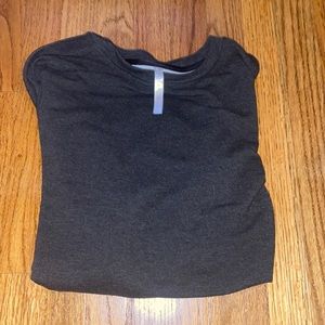 Luxe cinched pull over from Fabletics heather dark charcoal gray